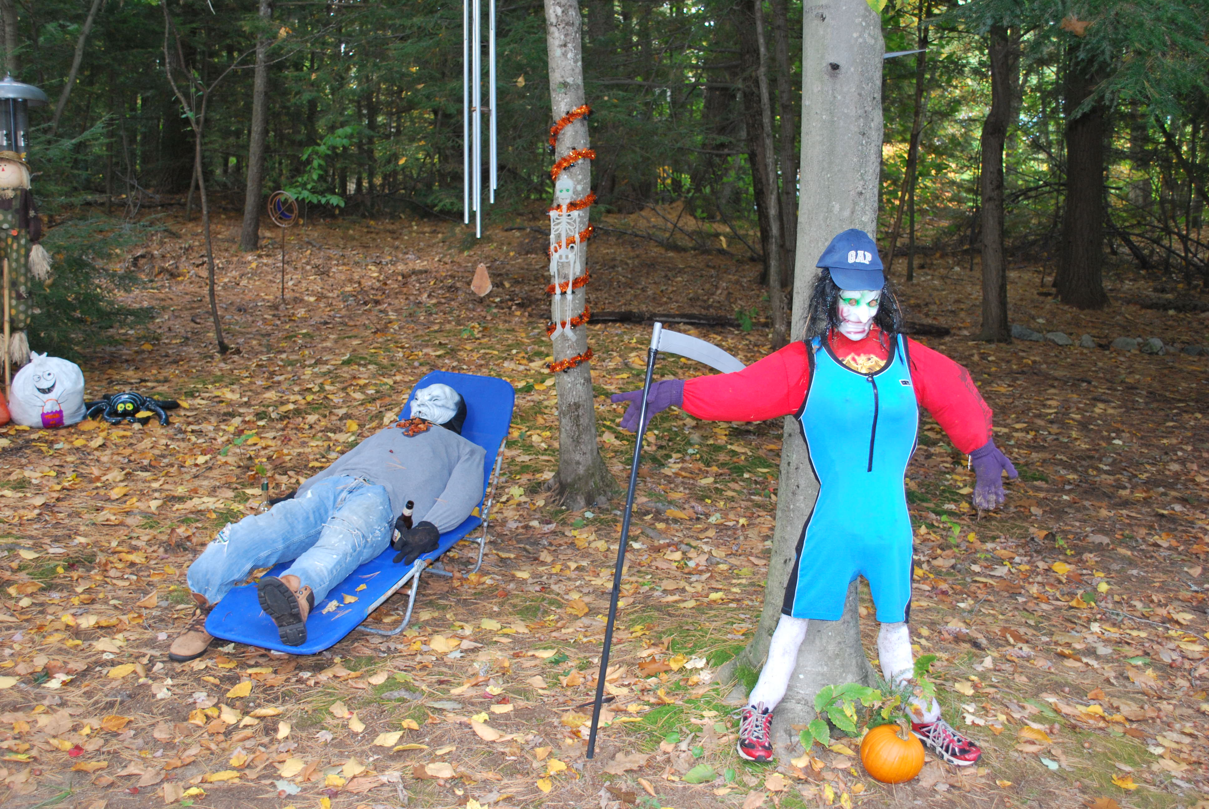 Drunk Scarecrow and 80's Scarecrow